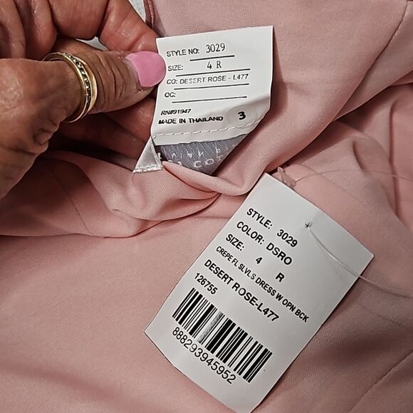 NWT Dessy Collection Desert Rose Crepe Open Back maxi Gown size 4 - Picture 11 of 14